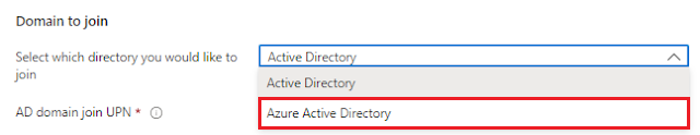 Screenshot of Azure Virtual Desktop with both directory options.