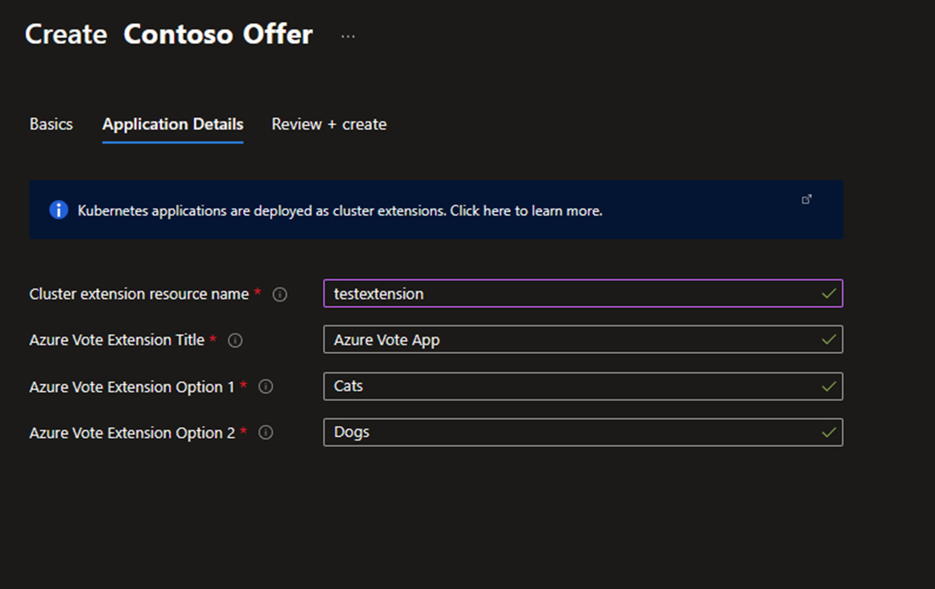 Screenshot showing configuration options for an Azure Marketplace offer.