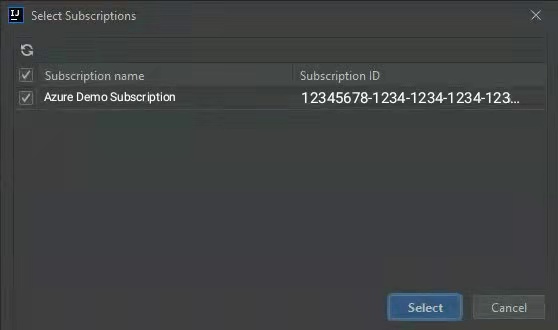 The Select Subscriptions dialog box