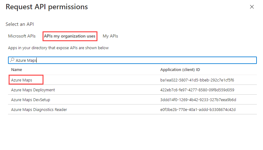 Screenshot showing a list of APIs my organization uses.