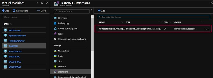 Check if WAD extension is installed