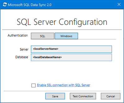 Add and configure a SQL Server database
