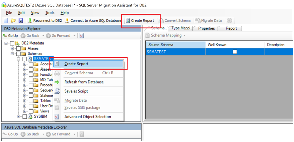 Screenshot that shows how to create a report.