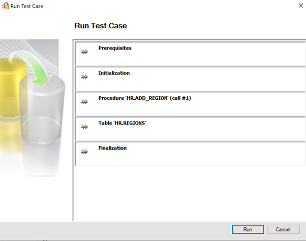 Screenshot that shows step to run test case