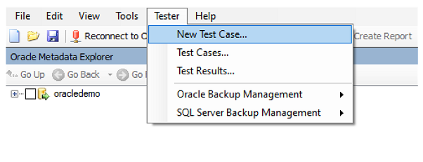 Screenshot that shows new test case.