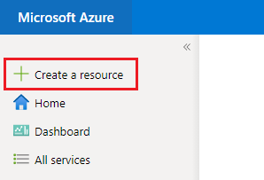 Select +Create a resource to create a new resource in the portal.