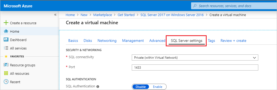 SQL Server connectivity