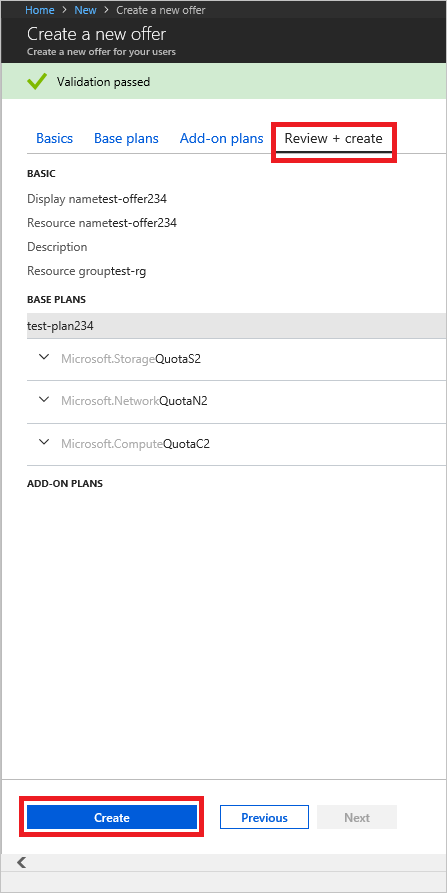 Review and create offer in Azure Stack Hub