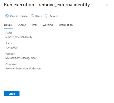 Screenshot showing an example of a run execution.