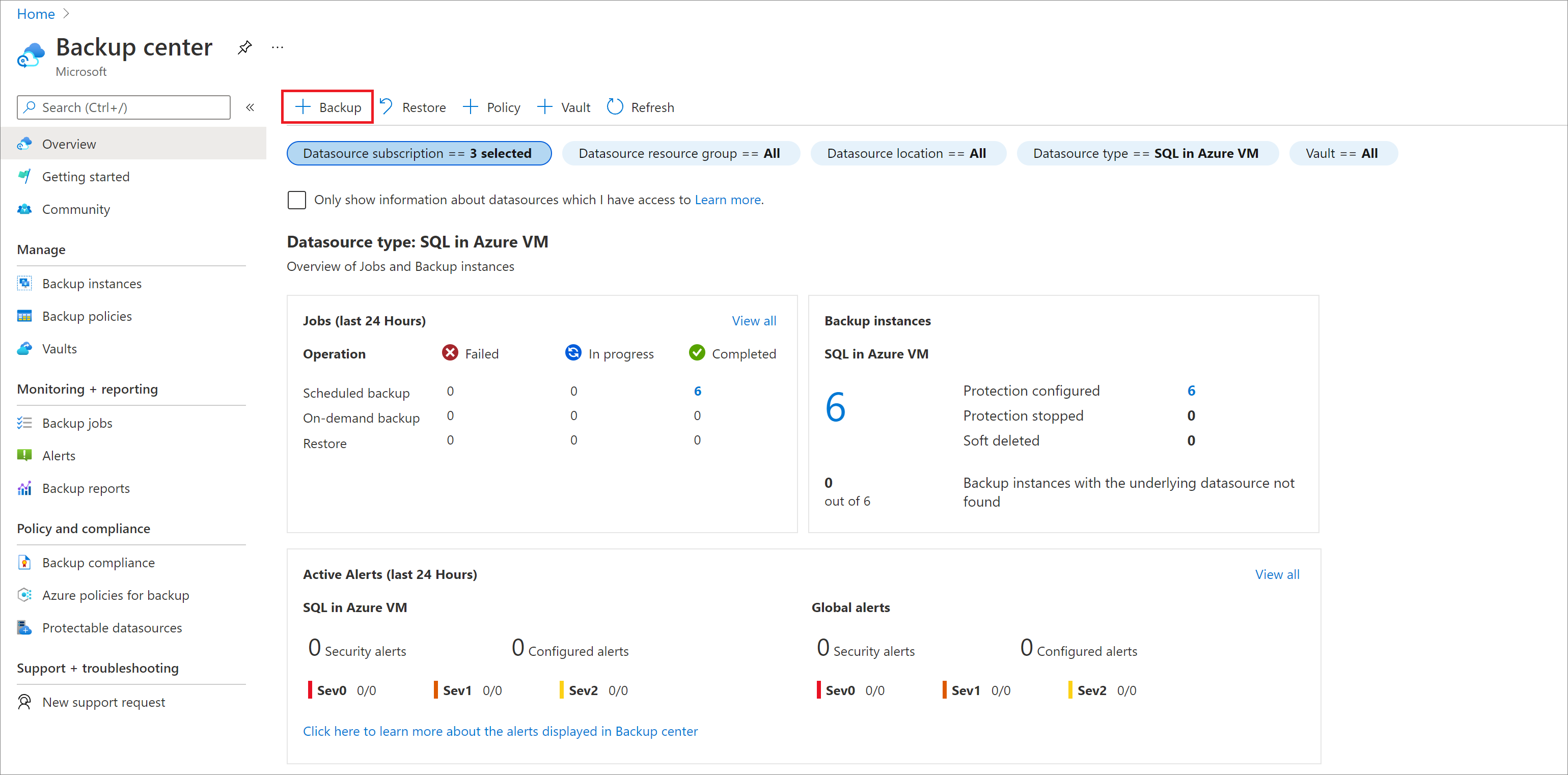 Screenshot showing to start checking for SAP HANA databases.