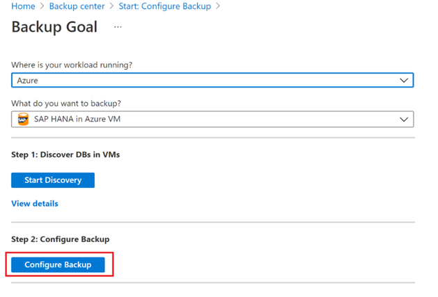Screenshot that shows the 'Configure Backup' button.