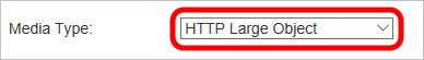 Media Type with HTTP Large Object selected