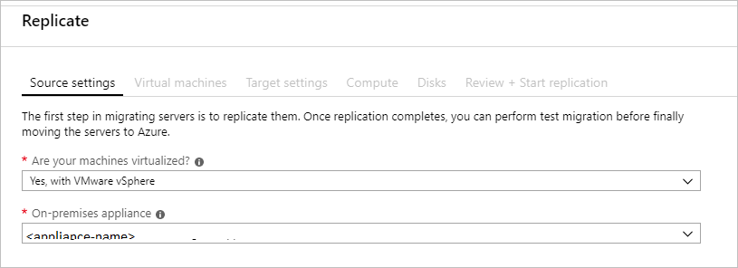 Screenshot that shows the Source settings tab.