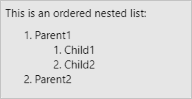 format for nested ordered list