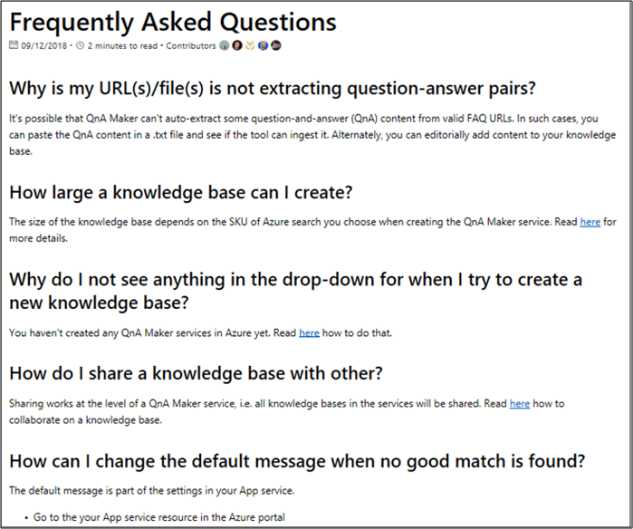 Plain FAQ page example for a knowledge base
