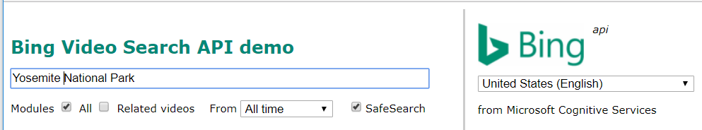 Bing News Search options