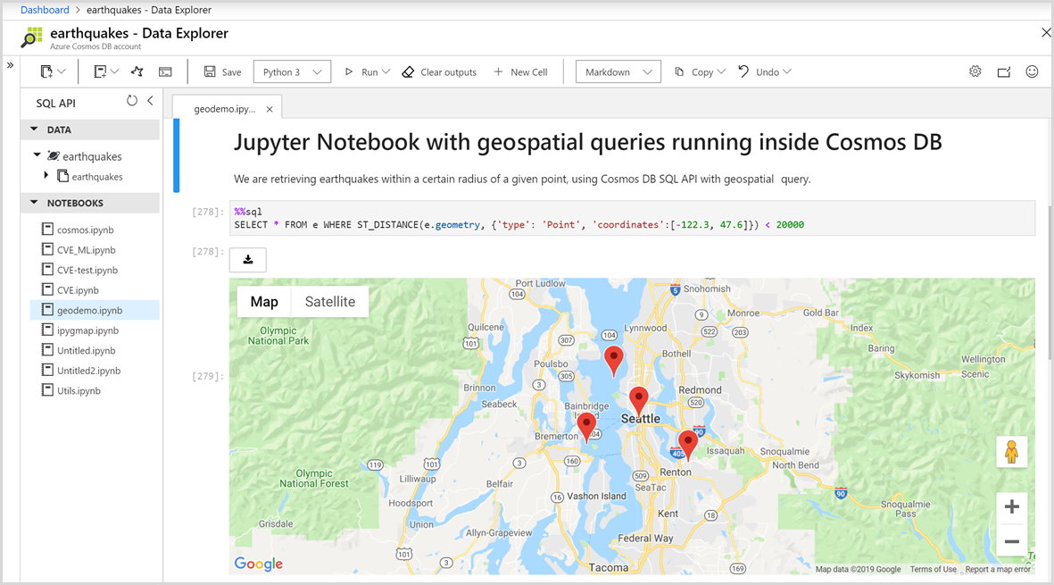 Jupyter Notebooks support in Azure Cosmos DB