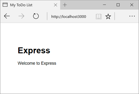 Screenshot of the Hello World application in a browser window.
