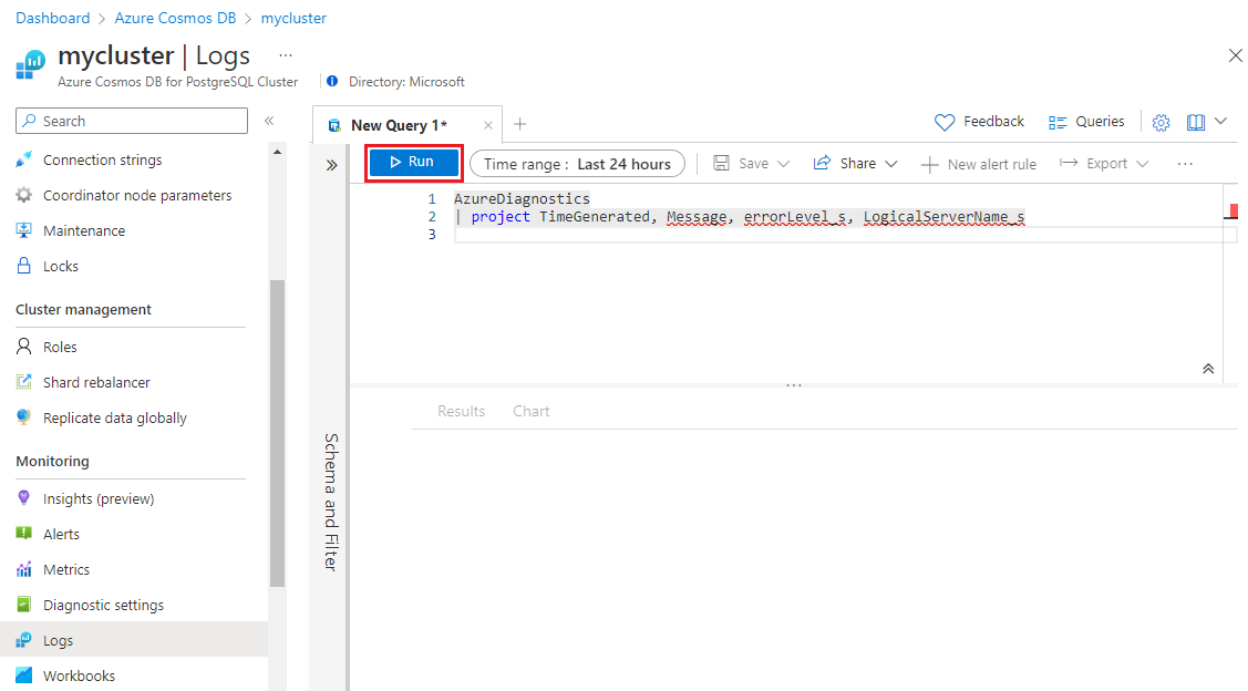 Screenshot that shows the query input box.