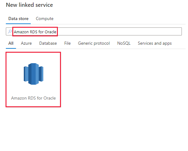 Screenshot of the Amazon RDS for Oracle connector.