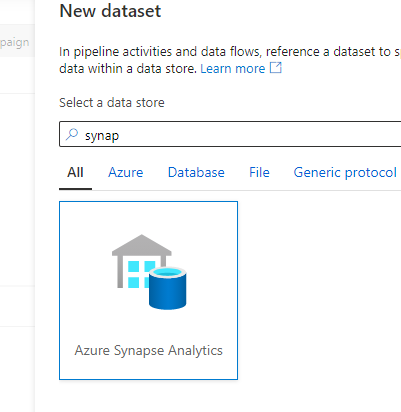 Screenshot that shows the Azure Synapse Analytics connector.
