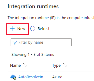 Integration runtime via menu