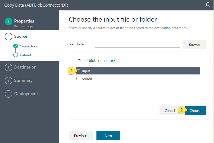 Copy Tool - Choose the input file or folder 1