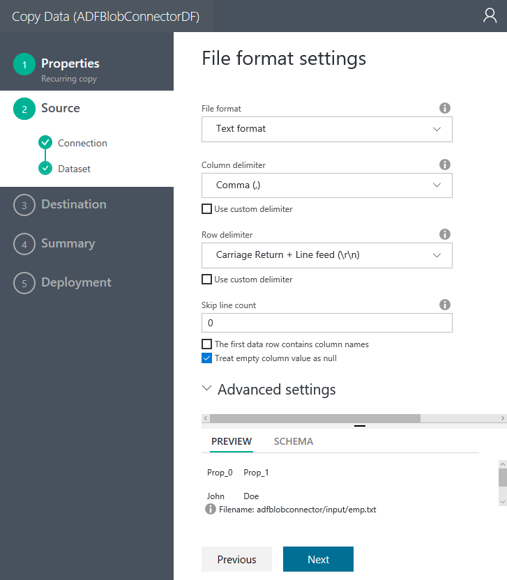 Copy Tool - File format settings