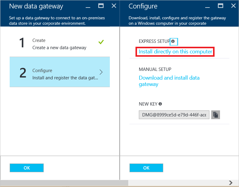 Gateway - Configure page