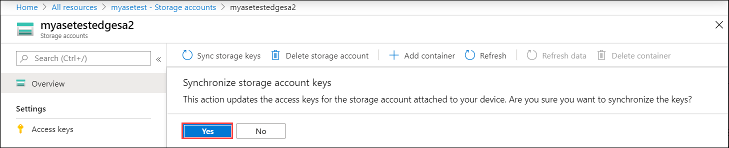 Select sync storage key 2