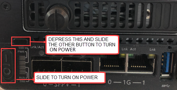 Front plane of a device with power button on the device