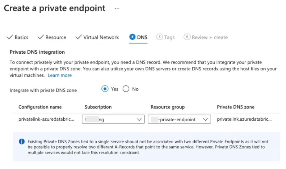 endpoint DNS step