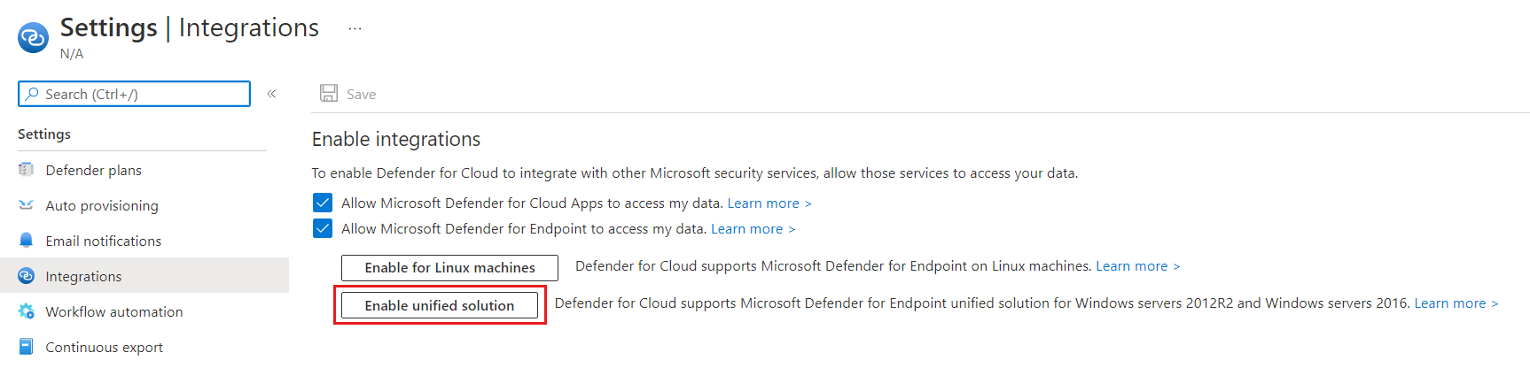 The integration between Microsoft Defender for Cloud and Microsoft's EDR solution, Microsoft Defender for Endpoint, is enabled.