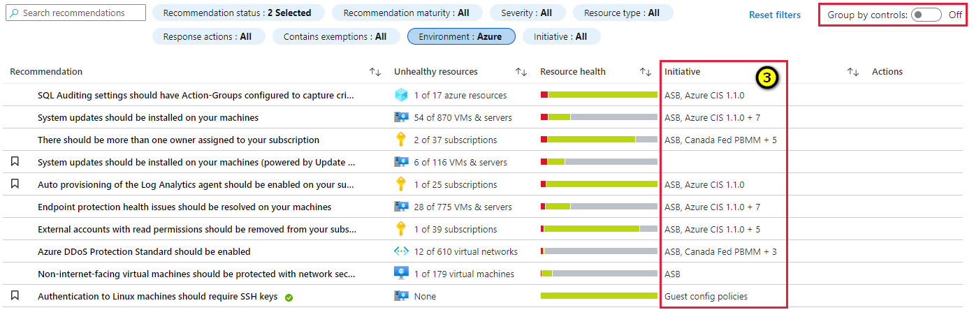 Enhancements to Azure Security Center's recommendations 'flat' list - March 2021