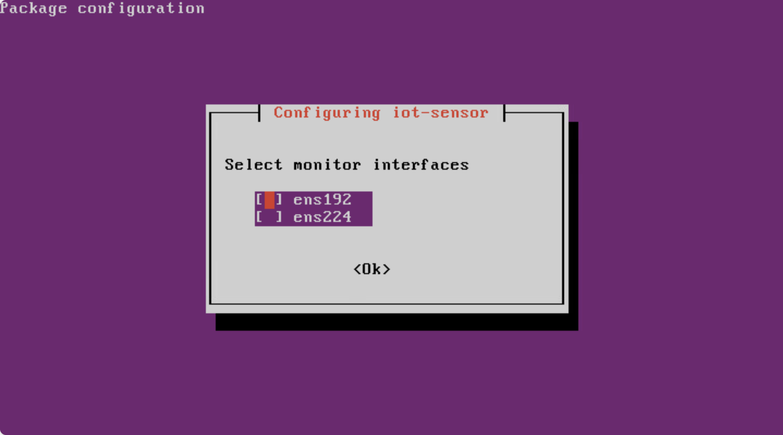 Screenshot of the Select monitor interfaces screen.