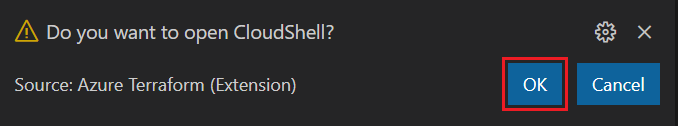 Confirm the opening of Cloud Shell.