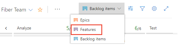 Open backlog level to customize.