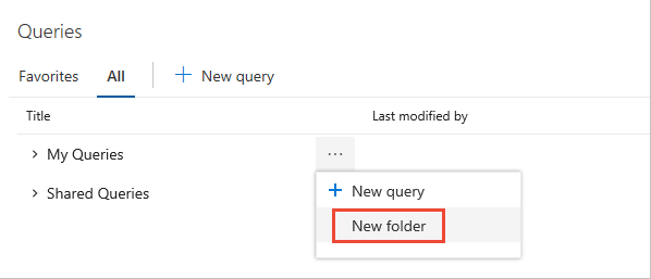 Open Actions menu, choose New folder