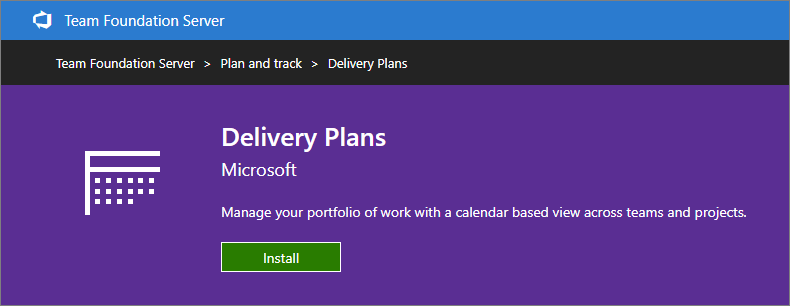 Delivery plans extension gallery