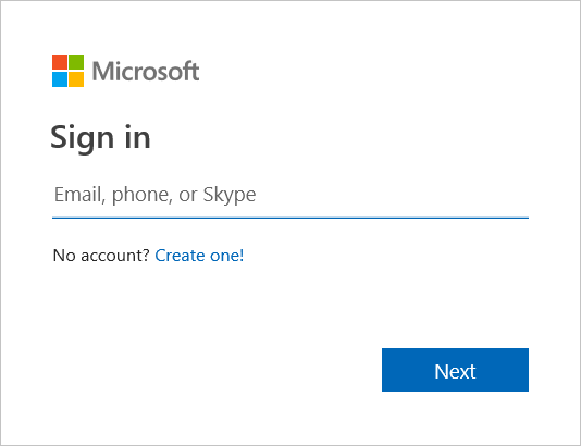 Sign in with your Microsoft account