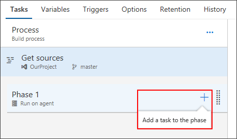 Screenshot showing how to add a new task to your pipeline