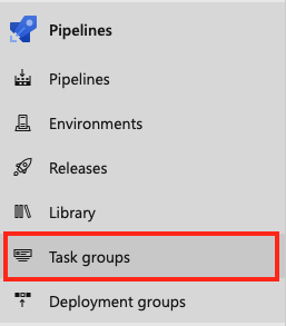 Find task group menu item.