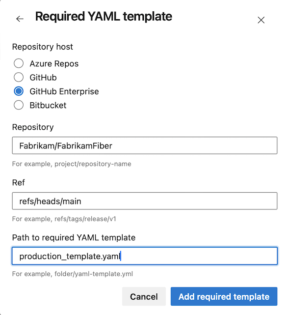 Configuring required template check.