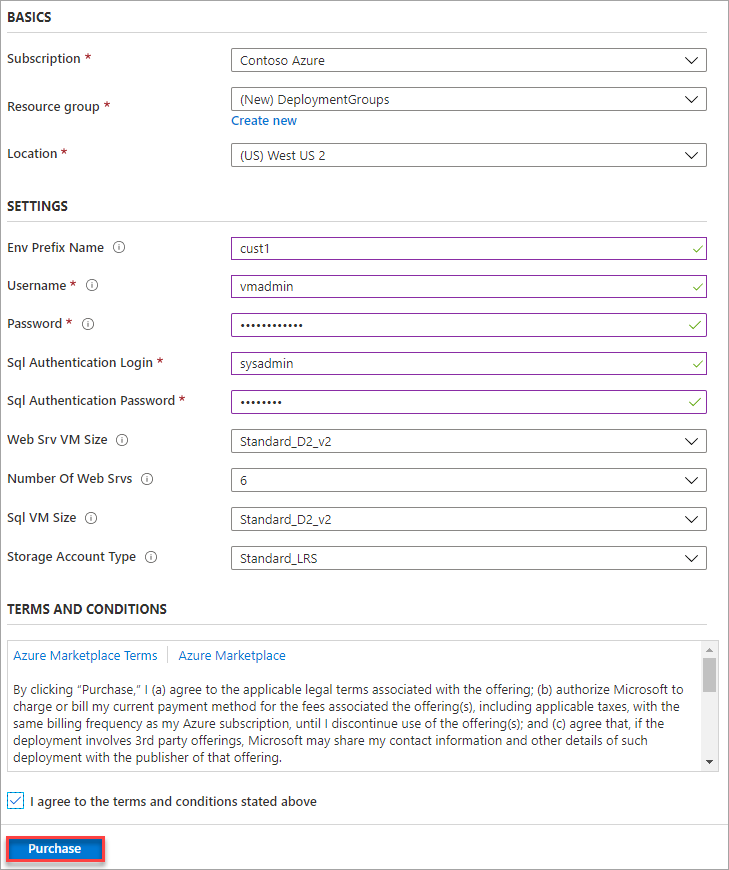 Screenshot showing how to set up your Azure deployment environment.