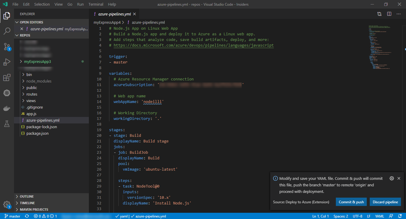 Visual Studio Code Azure Devops