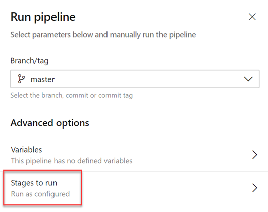 Skipping stages in a YAML pipeline.