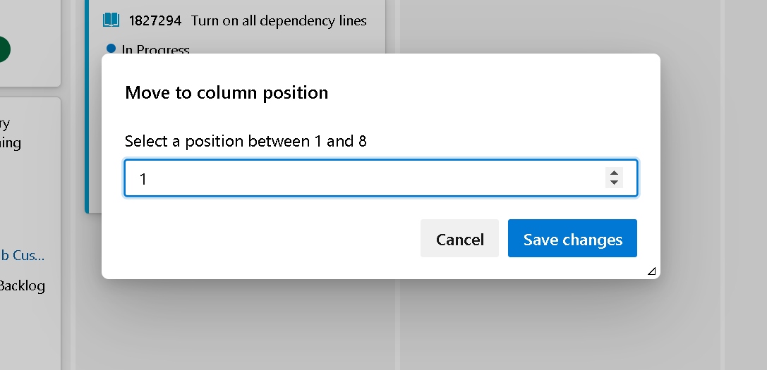 Move to column position on Kanban Board