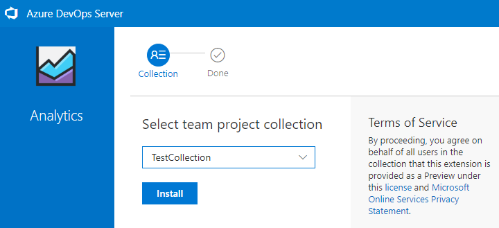 Select the project collection