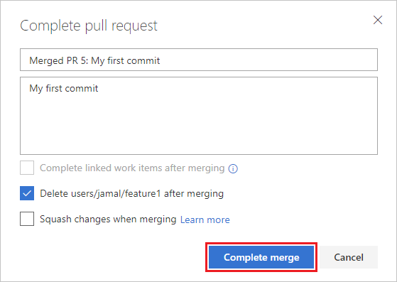 Complete pull request