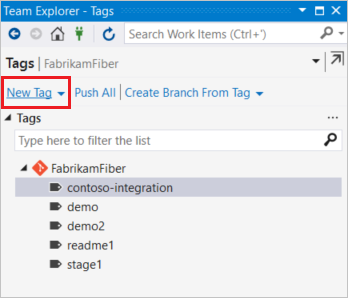 Create tag in Visual Studio.